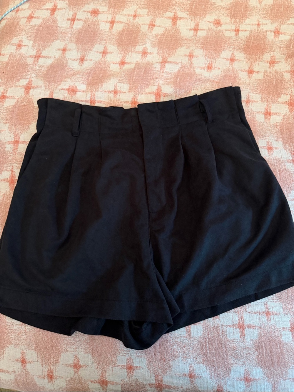 She + Sky Black High-Rise Pleated Women’s Shorts